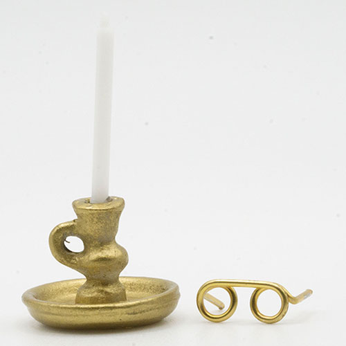 Dollhouse Miniature Candle/Spectacles